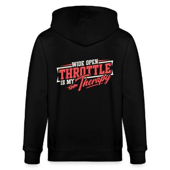 Full throttle is my therapy - Stanley/Stella CULTIVATOR  Unisex Organic Hooded Jacket - black - Back - Anna (173cm)