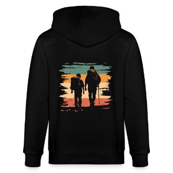 Père et fils randonnée vintage - Veste à capuche bio CULTIVATOR Stanley/Stella Unisexe - noir - Dos - Anna (173cm)