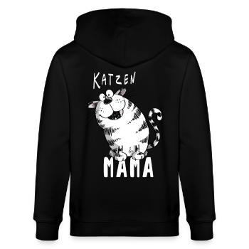 Katzen Mama - Katze - Kater - Kitten - Comic - Cat - Stanley/Stella Unisex Bio-Kapuzenjacke CULTIVATOR  - Schwarz - Hinten - Anna (173cm)