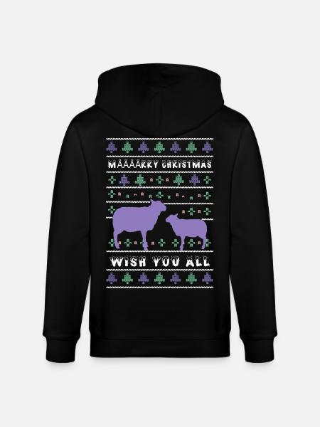 Määäärry Christmas Sheep - Stanley/Stella CULTIVATOR  Unisex Organic Hooded Jacket - black