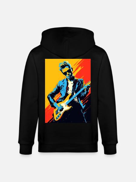 Pop Art Rocker - Stanley/Stella CULTIVATOR Unisex Organic Hooded Jacket - black