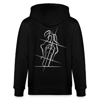 Motorrad Supersport Racing Biker Symbol Skizze - Stanley/Stella Unisex Bio-Kapuzenjacke CULTIVATOR  - Schwarz - Hinten - Anna (173cm)