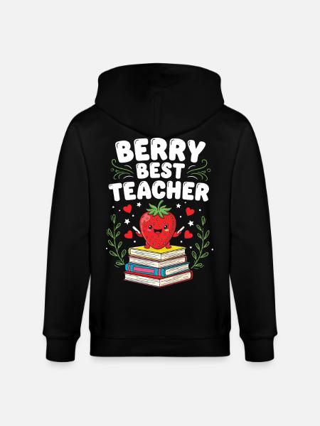 Berry Best Teacher Elementary Teacher - Stanley/Stella CULTIVATOR Unisex Organic Hooded Jacket - black