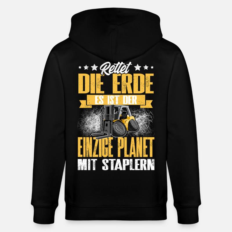 Staplerfahrer - Stanley/Stella Unisex Bio-Kapuzenjacke CULTIVATOR  - Schwarz