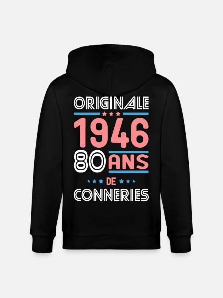Original – 1946 – 80 Jahre - Stanley/Stella Unisex Bio-Kapuzenjacke CULTIVATOR - Schwarz