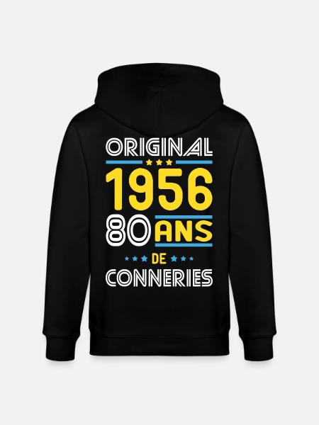 Original – 1956 – 70 years of - Stanley/Stella CULTIVATOR Unisex Organic Hooded Jacket - black