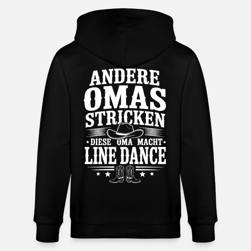 Andere Omas Stricken Line Dance - Stanley/Stella Unisex Bio-Kapuzenjacke CULTIVATOR  - Schwarz