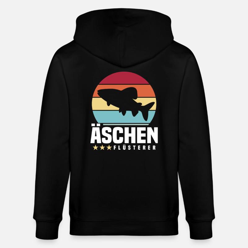 Äschen Flüsterer - Stanley/Stella Unisex Bio-Kapuzenjacke CULTIVATOR  - Schwarz