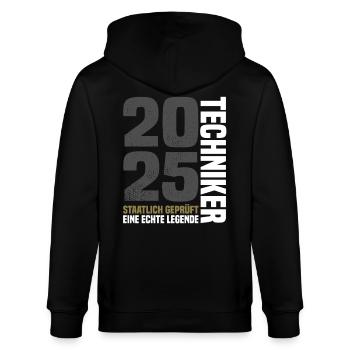 Staatlich Geprüfter Techniker 2025 - Stanley/Stella Unisex Bio-Kapuzenjacke CULTIVATOR  - Schwarz - Hinten - Anna (173cm)