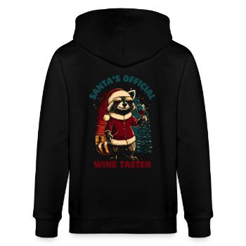 Christmas Wine Funny Saying Raccoon - Stanley/Stella CULTIVATOR  Unisex Organic Hooded Jacket - black - Back - Anna (173cm)
