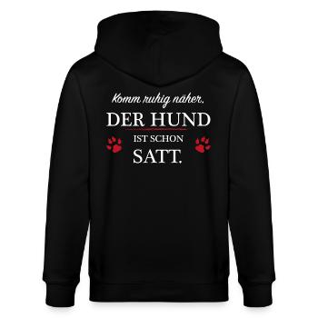 Hund / Hunde / Tiere Lustige Sprüche - Stanley/Stella Unisex Bio-Kapuzenjacke CULTIVATOR  - Schwarz - Hinten - Anna (173cm)