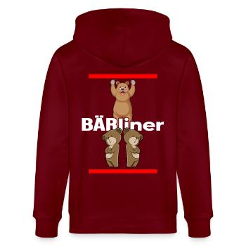 Berlin Capitale Berliner-Bär Bärliner - Veste à capuche bio CULTIVATOR Stanley/Stella Unisexe - bordeaux - Dos - Anna (173cm)