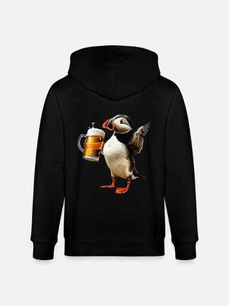 Papageitaucher - Stanley/Stella Unisex Bio-Kapuzenjacke CULTIVATOR - Schwarz