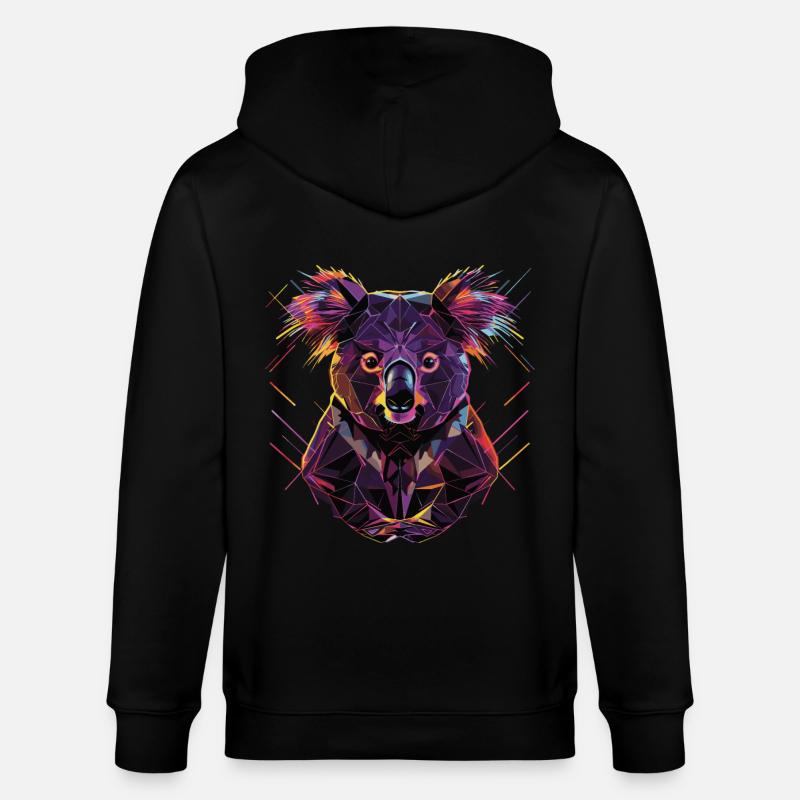 Koala - Stanley/Stella Unisex Bio-Kapuzenjacke CULTIVATOR  - Schwarz