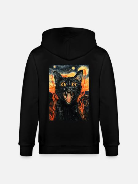 Katze - Stanley/Stella Unisex Bio-Kapuzenjacke CULTIVATOR - Schwarz