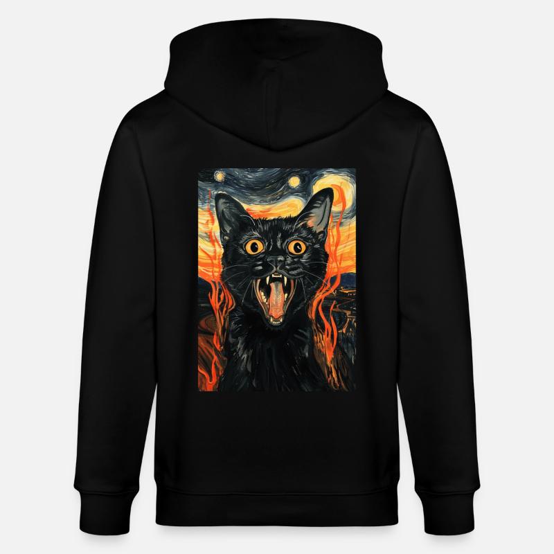 Katze - Stanley/Stella Unisex Bio-Kapuzenjacke CULTIVATOR  - Schwarz