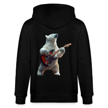 Polar bear - Stanley/Stella CULTIVATOR  Unisex Organic Hooded Jacket - black - Back - Anna (173cm)