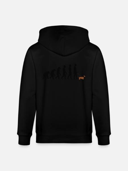 Dachshund - Stanley/Stella CULTIVATOR  Unisex Organic Hooded Jacket - black