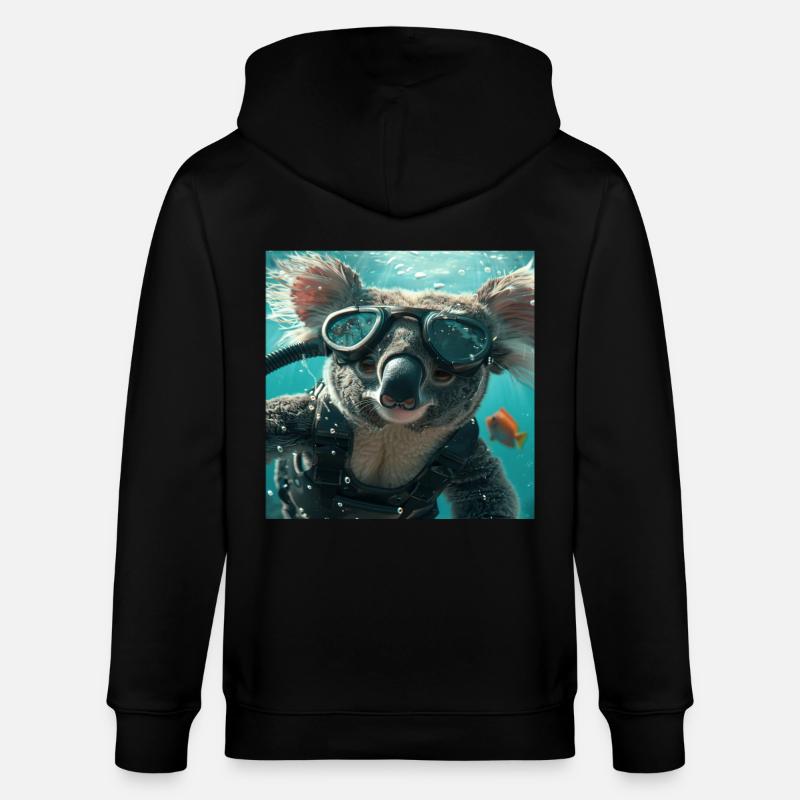 Koala - Stanley/Stella Unisex Bio-Kapuzenjacke CULTIVATOR  - Schwarz