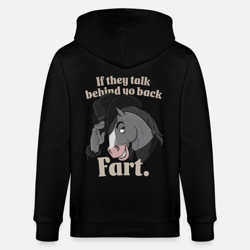 Pferd - Stanley/Stella Unisex Bio-Kapuzenjacke CULTIVATOR  - Schwarz