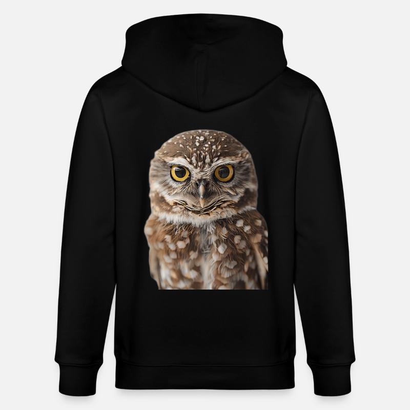Owl - Stanley/Stella CULTIVATOR  Unisex Organic Hooded Jacket - black