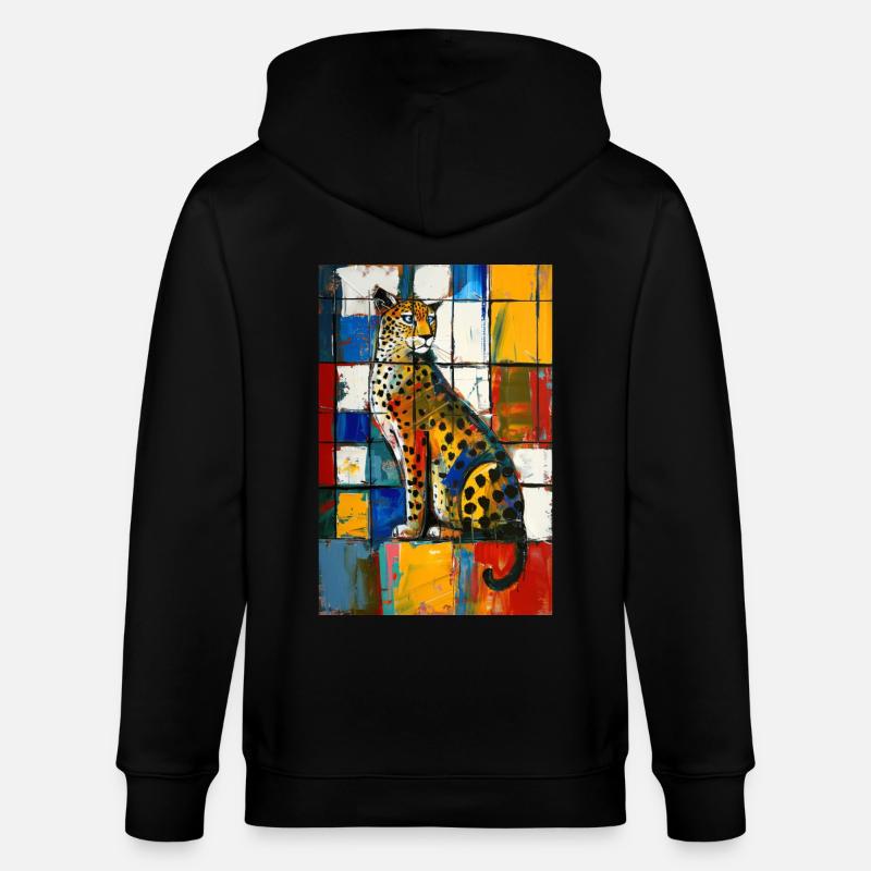 Léopard - Veste à capuche bio CULTIVATOR Stanley/Stella Unisexe - noir