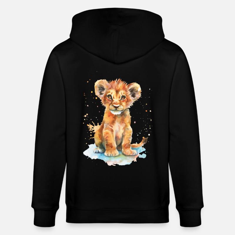 Löwe - Stanley/Stella Unisex Bio-Kapuzenjacke CULTIVATOR  - Schwarz