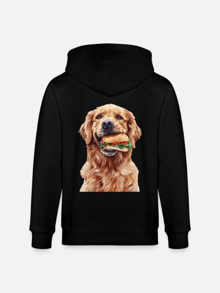 Golden Retriever - Stanley/Stella CULTIVATOR Unisex Organic Hooded Jacket - black