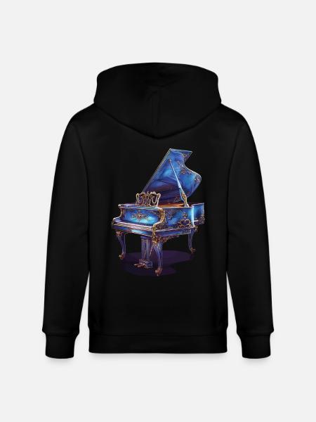 Piano - Stanley/Stella CULTIVATOR  Unisex Organic Hooded Jacket - black