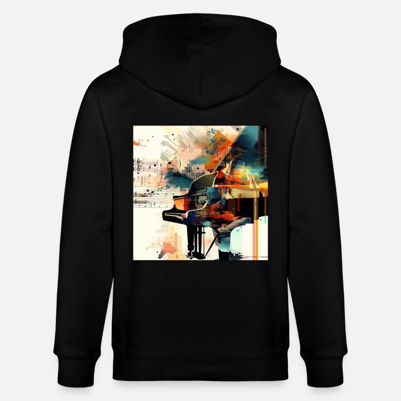 Piano - Veste à capuche bio CULTIVATOR Stanley/Stella Unisexe - noir