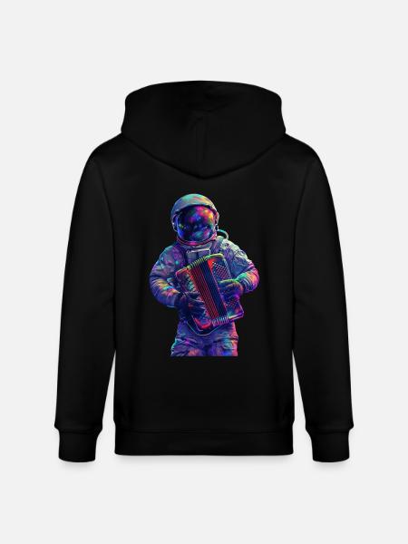 Astronaut Akkordeon - Stanley/Stella Unisex Bio-Kapuzenjacke CULTIVATOR - Schwarz