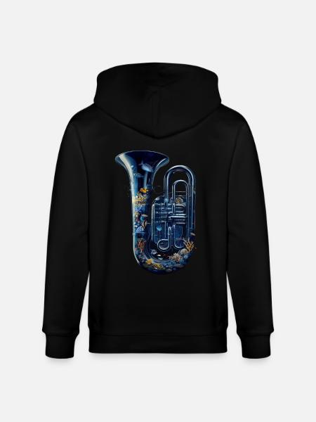 Fish Tuba - Stanley/Stella CULTIVATOR Unisex Organic Hooded Jacket - black