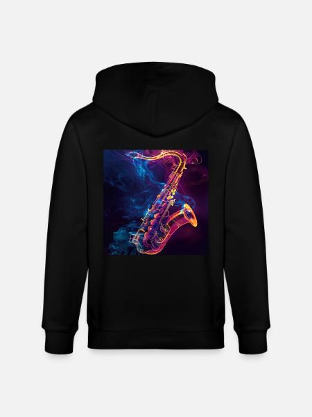 Saxophone - Stanley/Stella CULTIVATOR Unisex Organic Hooded Jacket - black