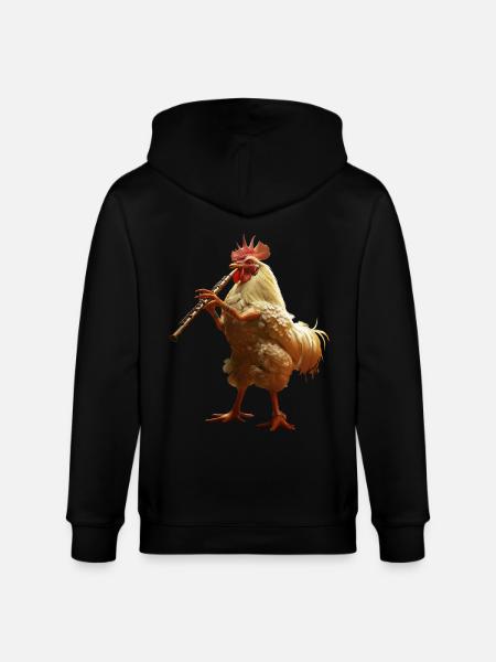 Rooster Flute - Stanley/Stella CULTIVATOR Unisex Organic Hooded Jacket - black