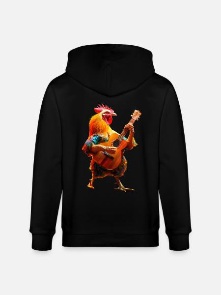 Rooster Ukulele - Stanley/Stella CULTIVATOR Unisex Organic Hooded Jacket - black