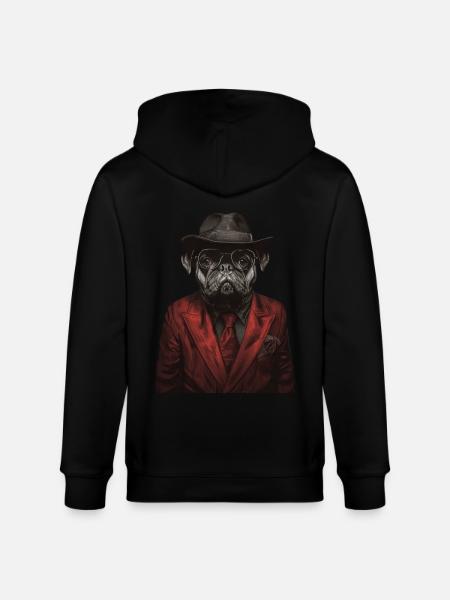Mops - Stanley/Stella Unisex Bio-Kapuzenjacke CULTIVATOR  - Schwarz