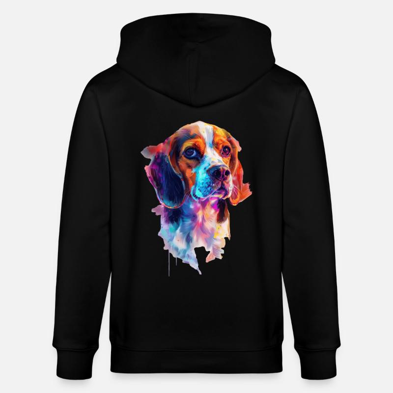 Beagle - Stanley/Stella Unisex Bio-Kapuzenjacke CULTIVATOR  - Schwarz