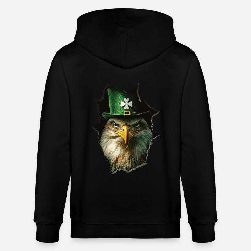 St. Patrick Adler - Stanley/Stella Unisex Bio-Kapuzenjacke CULTIVATOR  - Schwarz