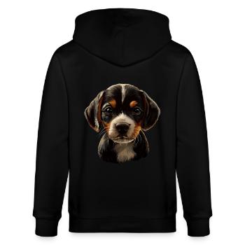 Beagle - Stanley/Stella Unisex Bio-Kapuzenjacke CULTIVATOR  - Schwarz - Hinten - Anna (173cm)