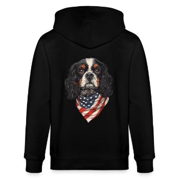 Cavalier King Charles - Stanley/Stella Unisex Bio-Kapuzenjacke CULTIVATOR  - Schwarz - Hinten - Anna (173cm)