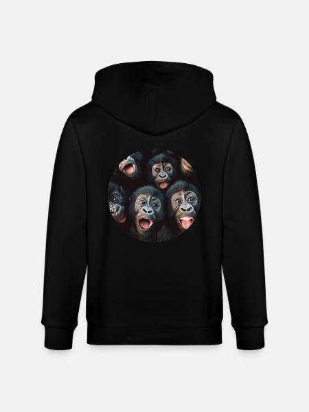 Gorilla - Stanley/Stella Unisex Bio-Kapuzenjacke CULTIVATOR - Schwarz