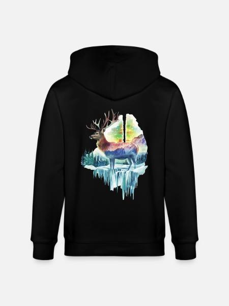 Reh - Stanley/Stella Unisex Bio-Kapuzenjacke CULTIVATOR - Schwarz
