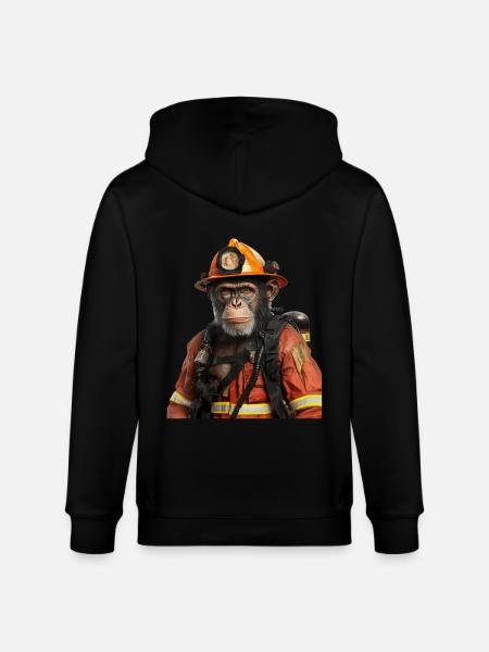 Schimpanse - Stanley/Stella Unisex Bio-Kapuzenjacke CULTIVATOR  - Schwarz