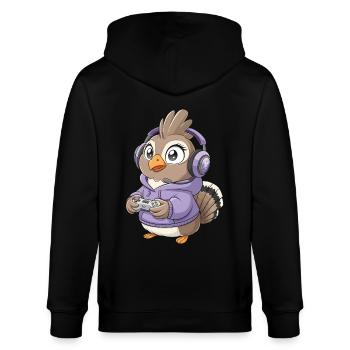 Auerhahn - Stanley/Stella Unisex Bio-Kapuzenjacke CULTIVATOR  - Schwarz - Hinten - Anna (173cm)