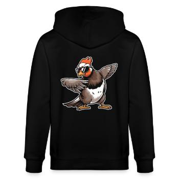 Auerhahn - Stanley/Stella Unisex Bio-Kapuzenjacke CULTIVATOR  - Schwarz - Hinten - Anna (173cm)