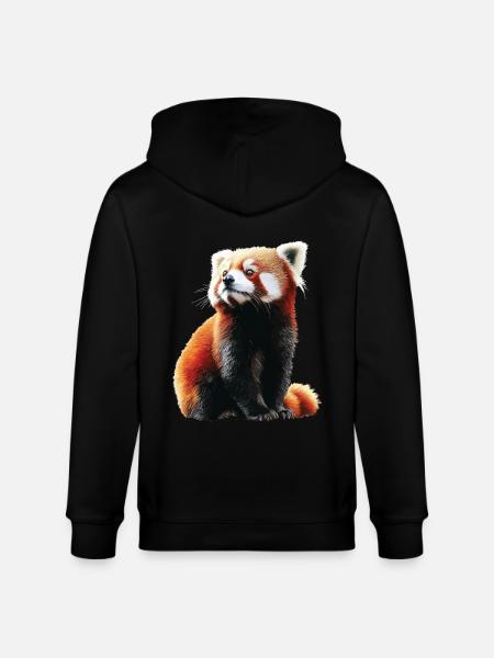 Roter Panda - Stanley/Stella Unisex Bio-Kapuzenjacke CULTIVATOR  - Schwarz