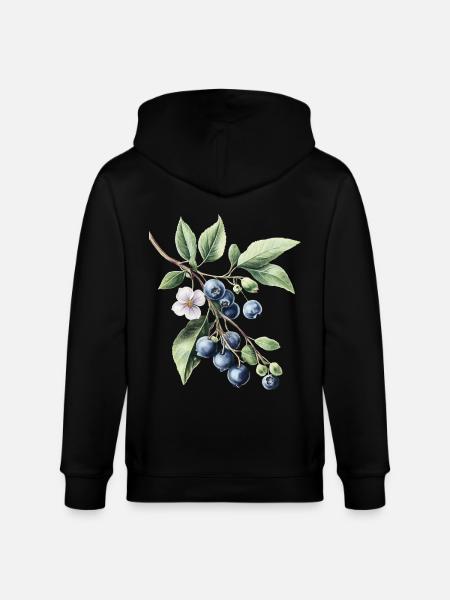 Blaubeeren - Stanley/Stella Unisex Bio-Kapuzenjacke CULTIVATOR  - Schwarz