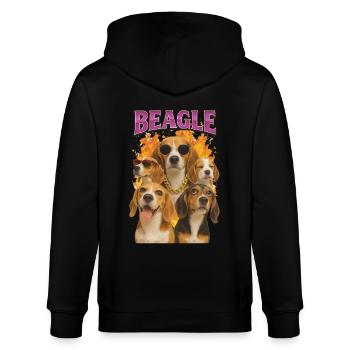 Beagle - Stanley/Stella Unisex Bio-Kapuzenjacke CULTIVATOR  - Schwarz - Hinten - Anna (173cm)