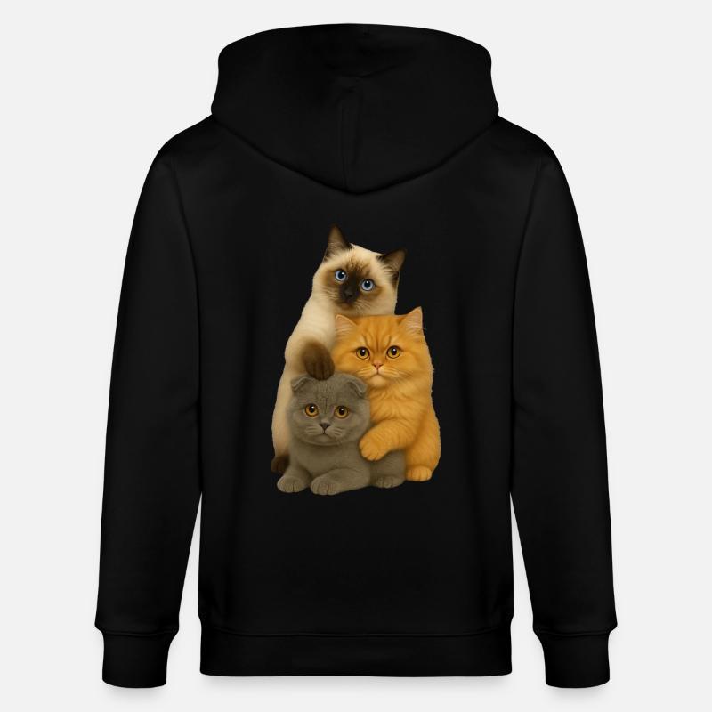 Birman Persian Fold - Stanley/Stella Unisex Bio-Kapuzenjacke CULTIVATOR  - Schwarz