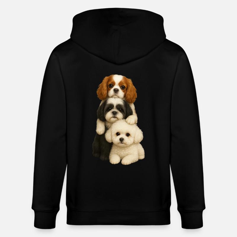 Chien Chiens Chiens mignons - Veste à capuche bio CULTIVATOR Stanley/Stella Unisexe - noir
